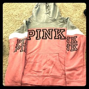 grey and white hoodie!! from pink
